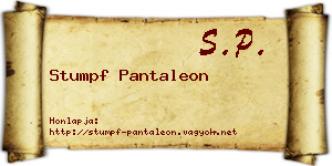 Stumpf Pantaleon névjegykártya